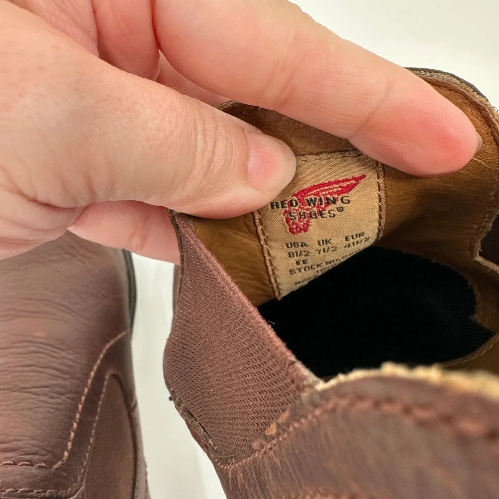 Red Wing Shoes 8602 Mens 8.5 EE Brown Leather‎ Chelsea Slip On Ankle Boots
